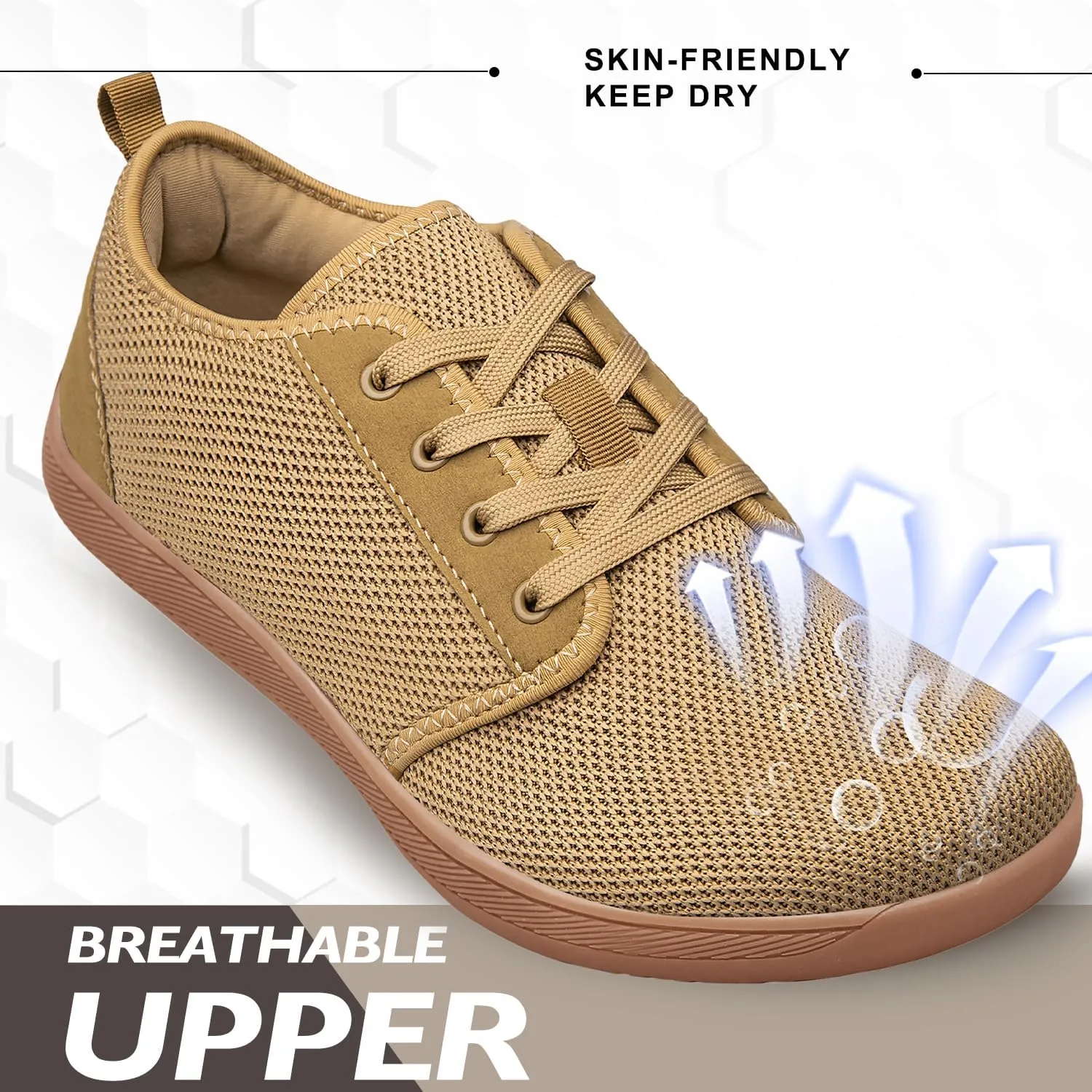 Raoendis Mens Walking Shoes Wide Toe Box Barefoot Shoes Minimalist Zero Drop Shoes Breathable Fashion Sneakers