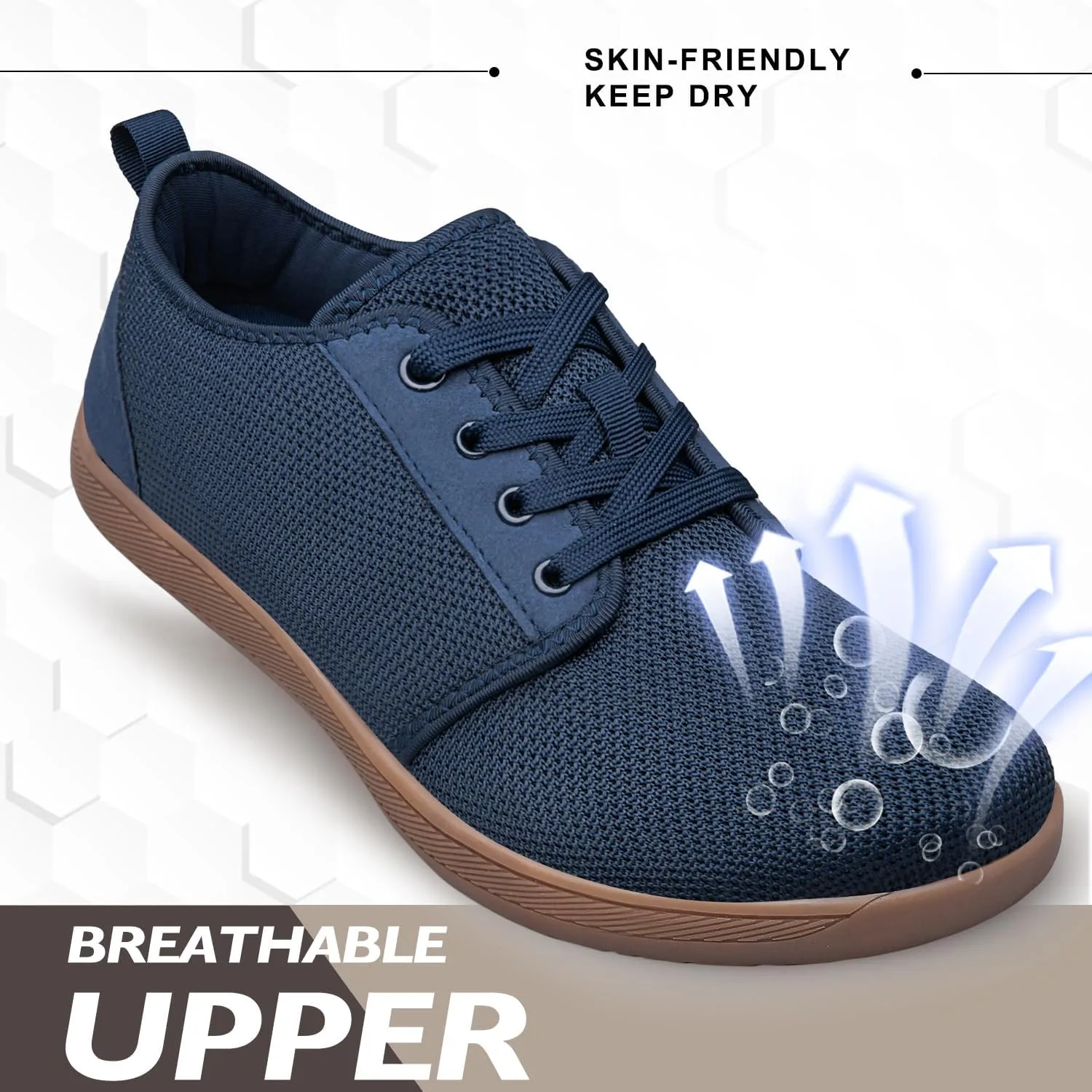 Raoendis Mens Walking Shoes Wide Toe Box Barefoot Shoes Minimalist Zero Drop Shoes Breathable Fashion Sneakers