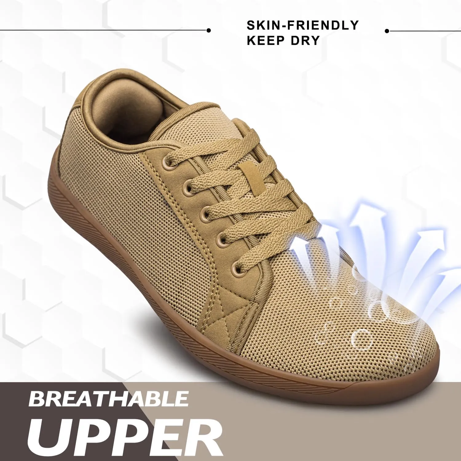 Raoendis Mens Walking Shoes Wide Toe Box Barefoot Shoes Minimalist Zero Drop Shoes Breathable Fashion Sneakers