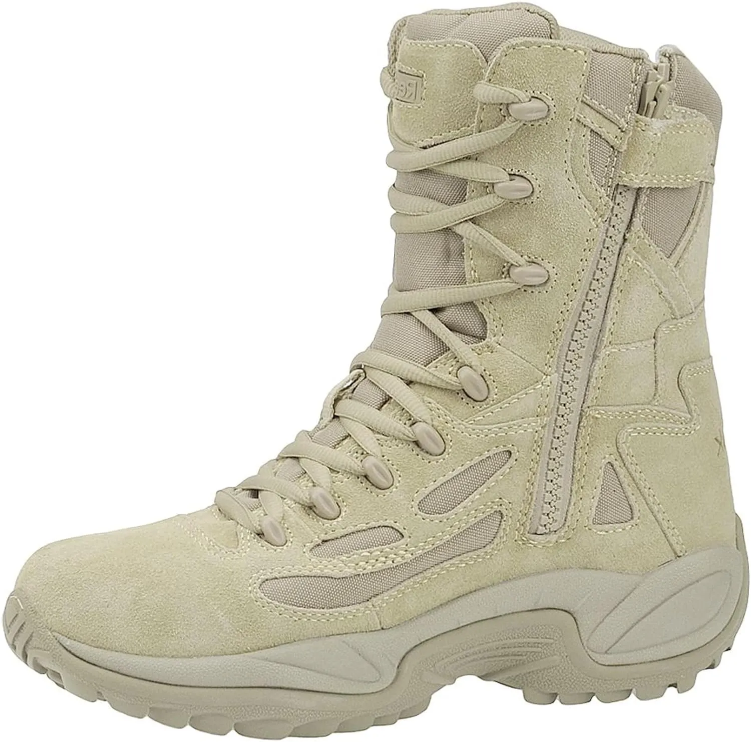 Reebok Work Men's Rapid Response RB Safety Toe 8" Stealth Boot with Side Zipper Military & Tactical