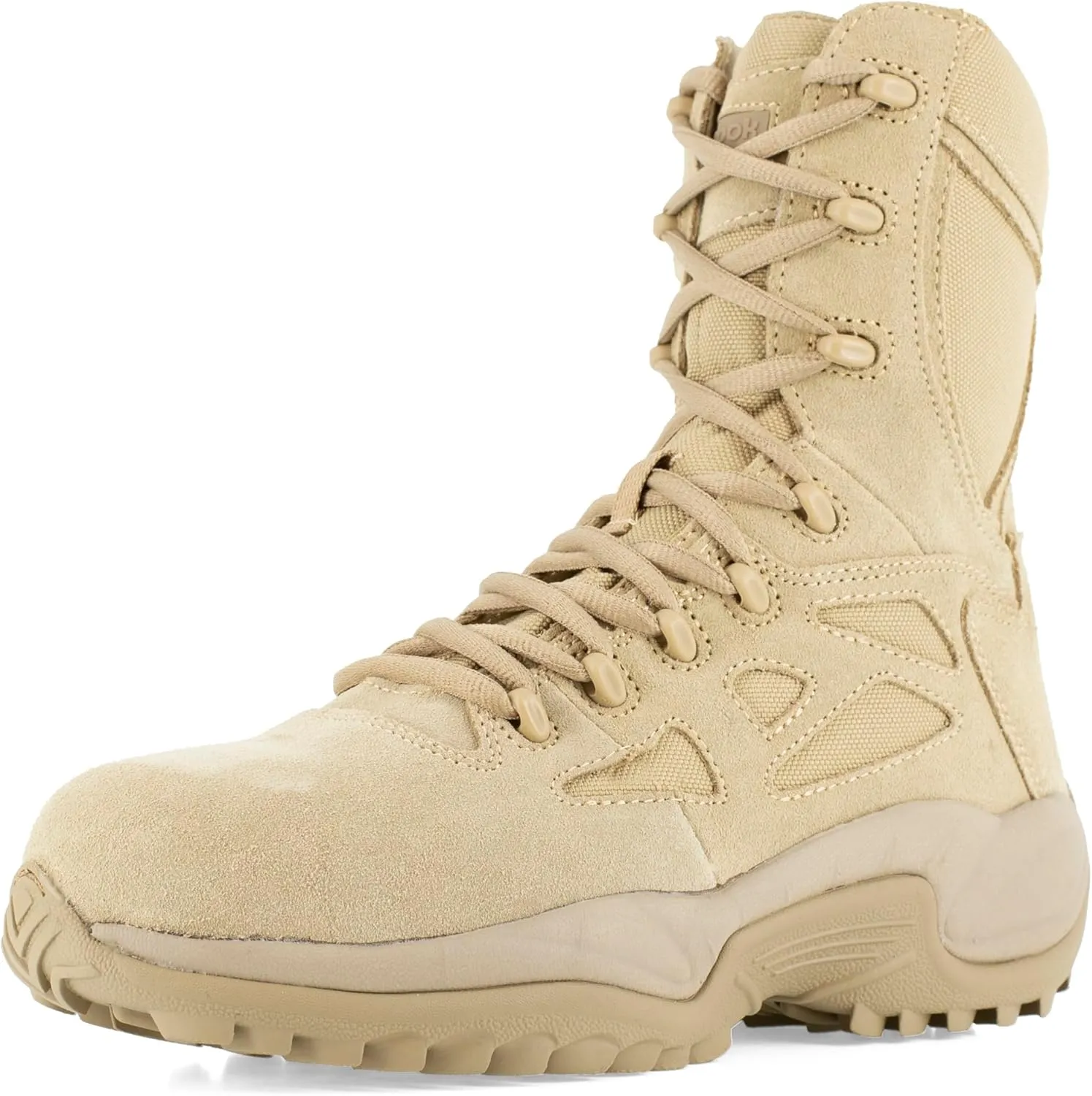 Reebok Work Men's Rapid Response RB Safety Toe 8" Stealth Boot with Side Zipper Military & Tactical