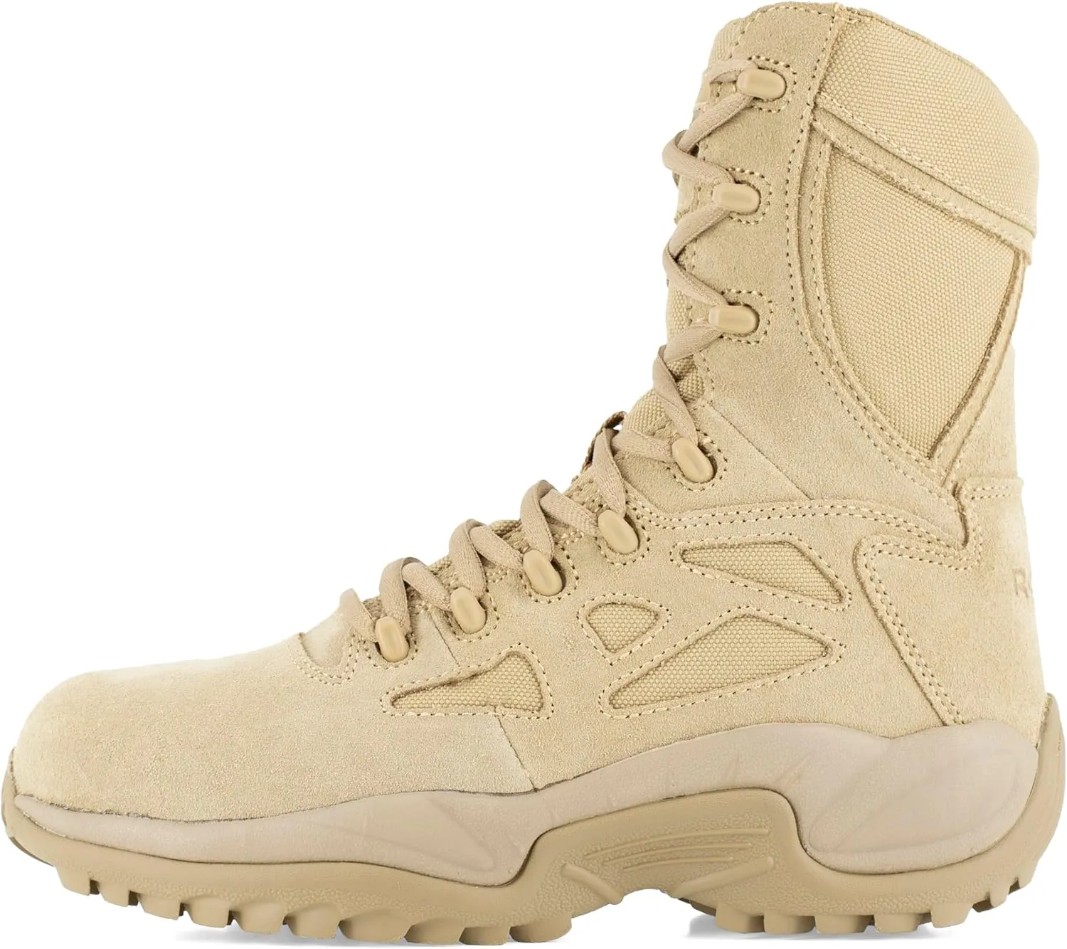 Reebok Work Men's Rapid Response RB Safety Toe 8" Stealth Boot with Side Zipper Military & Tactical