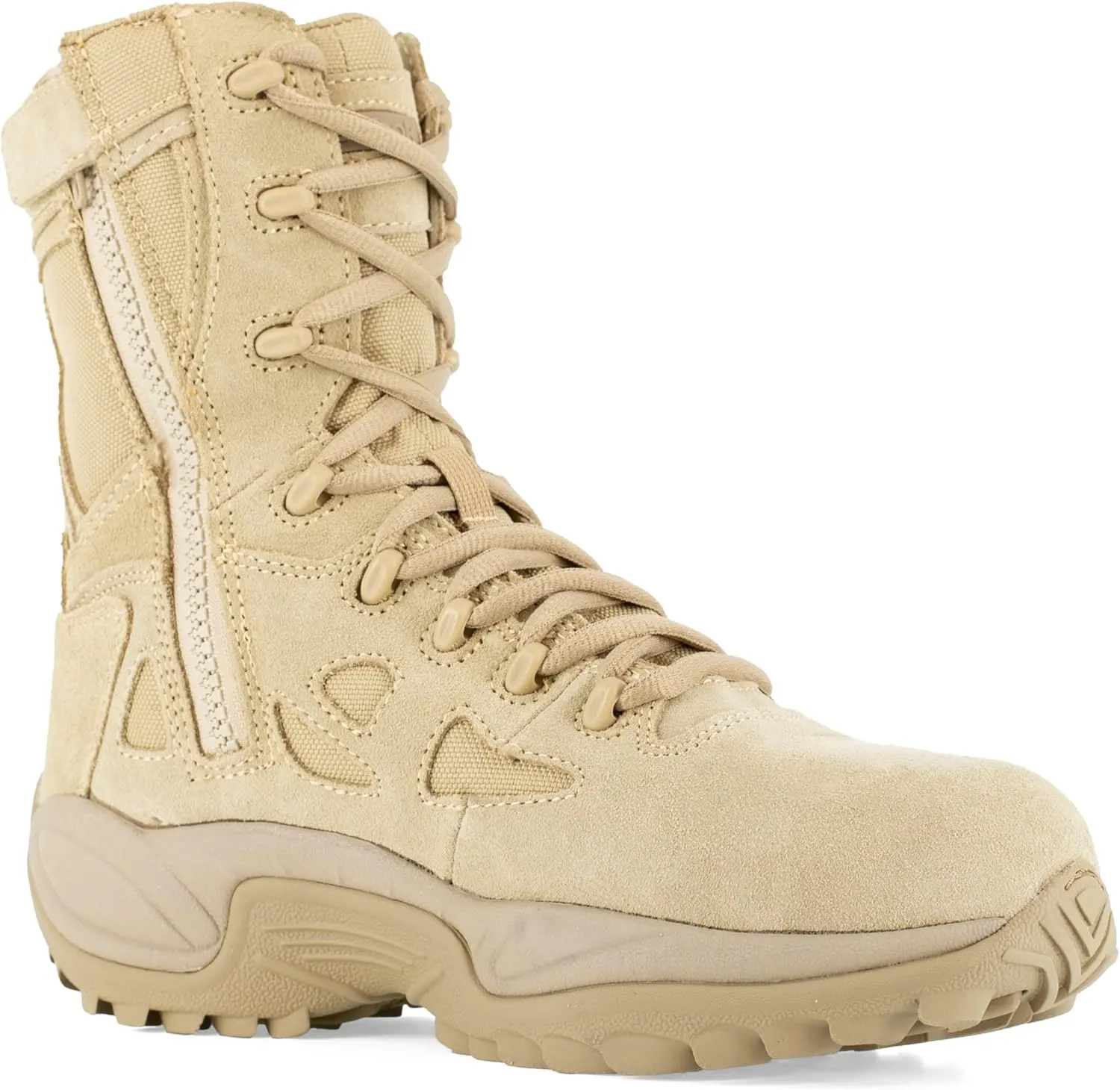 Reebok Work Men's Rapid Response RB Safety Toe 8" Stealth Boot with Side Zipper Military & Tactical