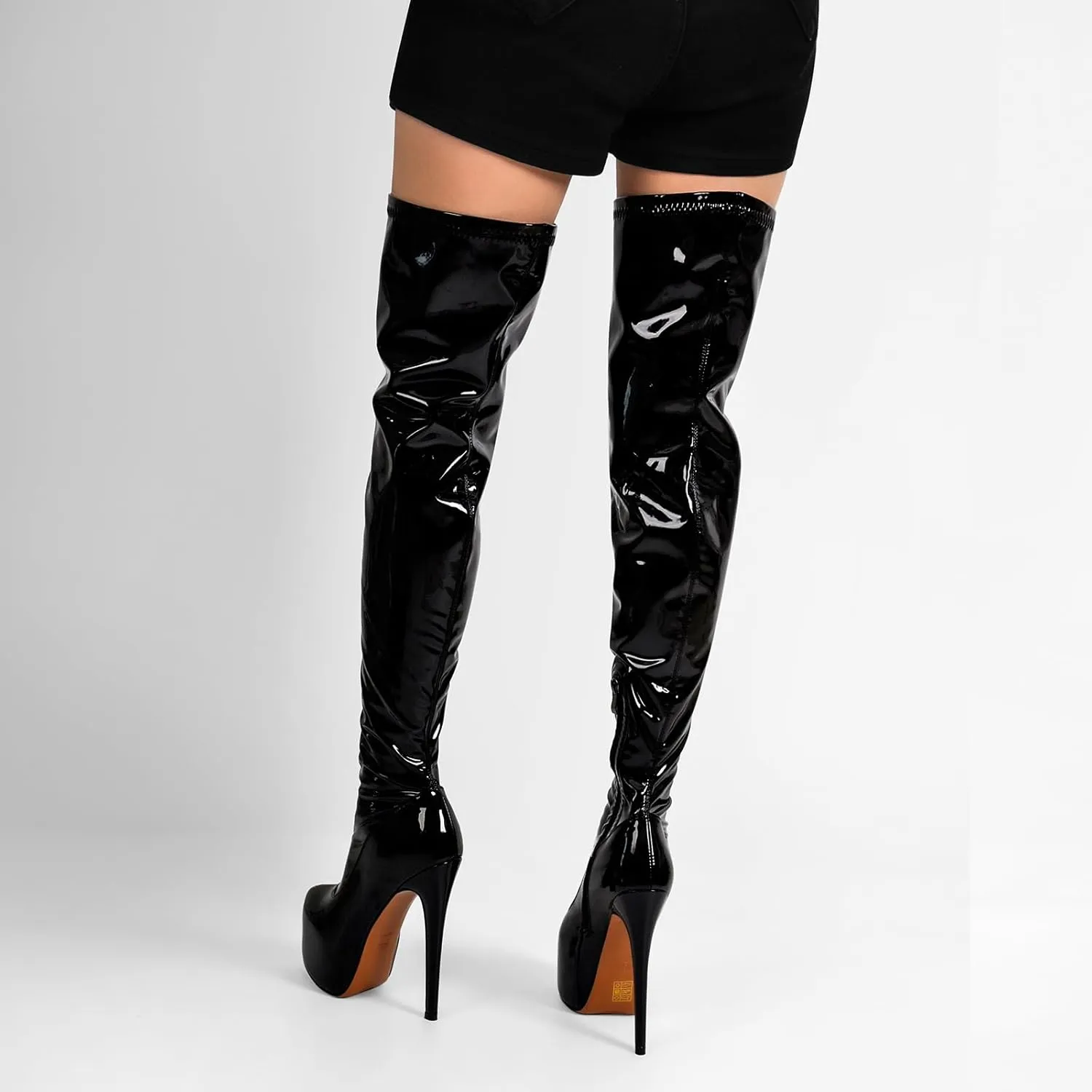 richealnini Women's Platform Thigh High Boots with Zipper Side Zip Up Long Shaft Over the Knee High Boots Sexy Stiletto Heels