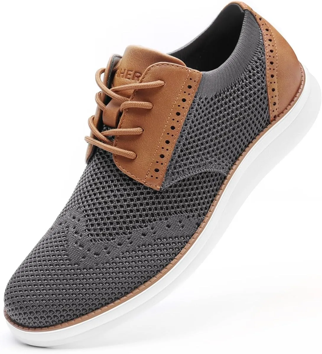 Rihero Men's Fashion Dress Sneakers Business Oxfords Comfortable Casual Walking Shoes Lightweight Mesh Breathable Tennis Shoes