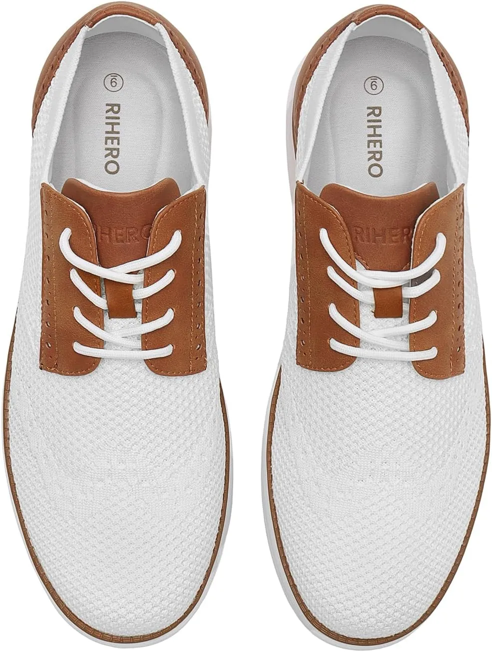 Rihero Men's Fashion Dress Sneakers Business Oxfords Comfortable Casual Walking Shoes Lightweight Mesh Breathable Tennis Shoes
