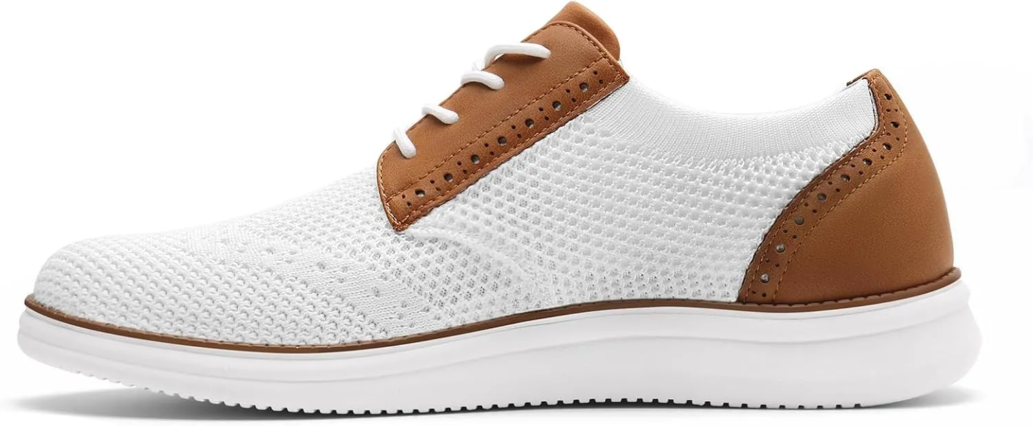 Rihero Men's Fashion Dress Sneakers Business Oxfords Comfortable Casual Walking Shoes Lightweight Mesh Breathable Tennis Shoes