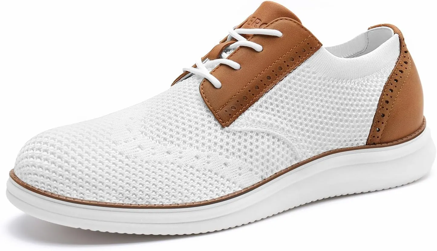 Rihero Men's Fashion Dress Sneakers Business Oxfords Comfortable Casual Walking Shoes Lightweight Mesh Breathable Tennis Shoes