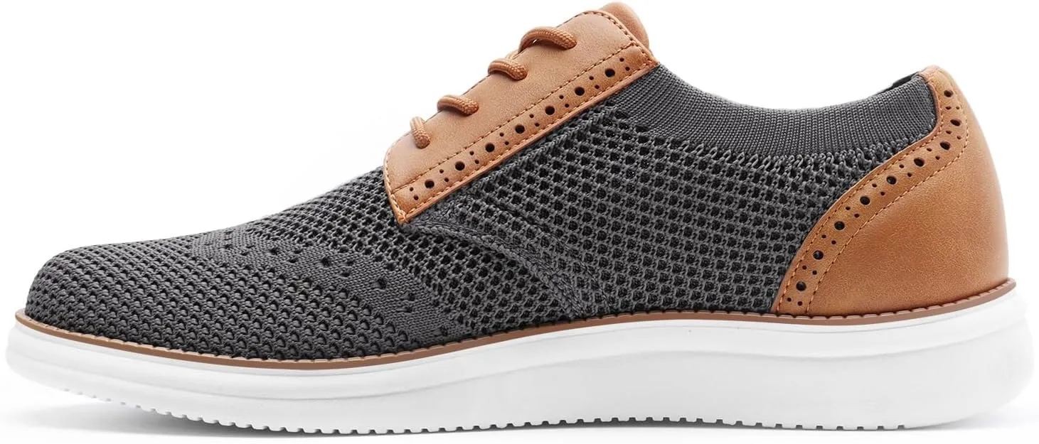 Rihero Men's Fashion Dress Sneakers Business Oxfords Comfortable Casual Walking Shoes Lightweight Mesh Breathable Tennis Shoes