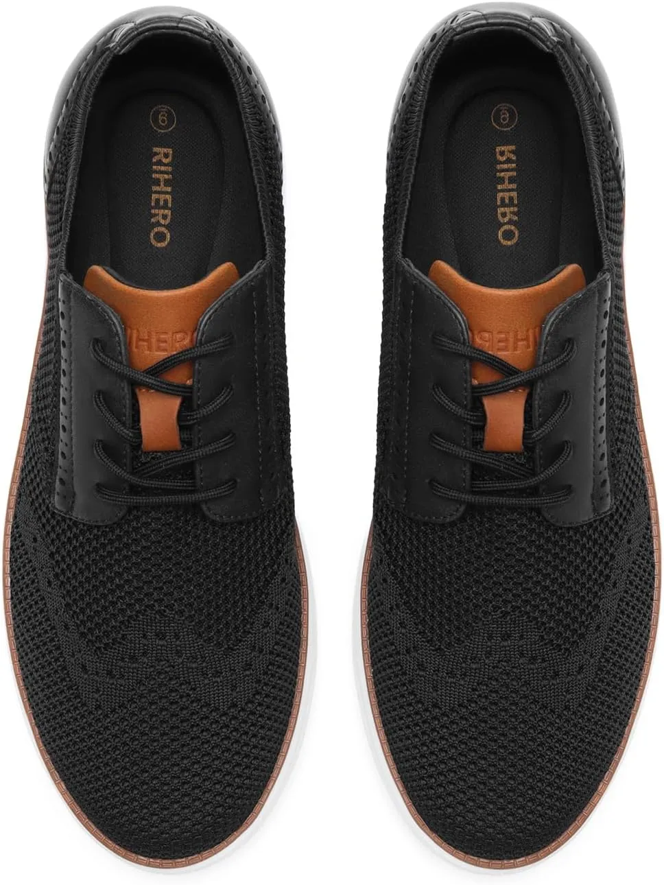 Rihero Men's Fashion Dress Sneakers Business Oxfords Comfortable Casual Walking Shoes Lightweight Mesh Breathable Tennis Shoes