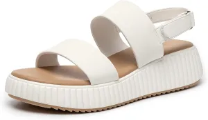 Rihero Women's Comfortable Walking Sandals Casual Summer Outdoor Open Toe Low Flatform Platform Wedge Sandals