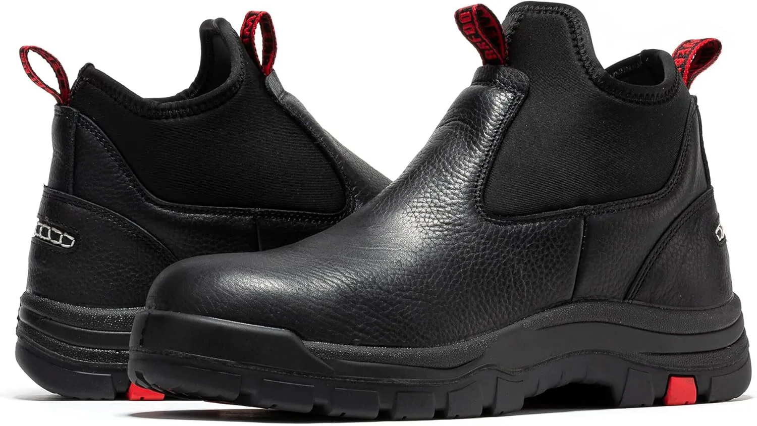 ROCKROOSTER Lanley Composite Toe 6" Black Waterproof Chelsea Work Boots for Men, ASTM Standard Safety Slip-On Boots CP323