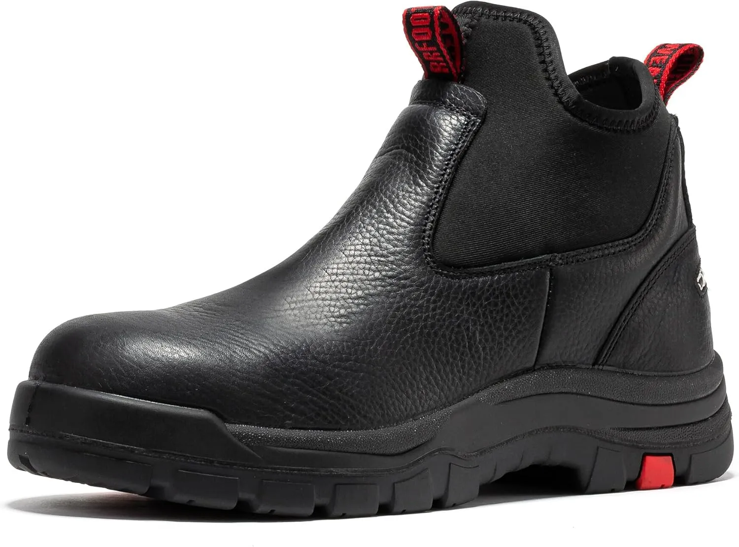 ROCKROOSTER Lanley Composite Toe 6" Black Waterproof Chelsea Work Boots for Men, ASTM Standard Safety Slip-On Boots CP323