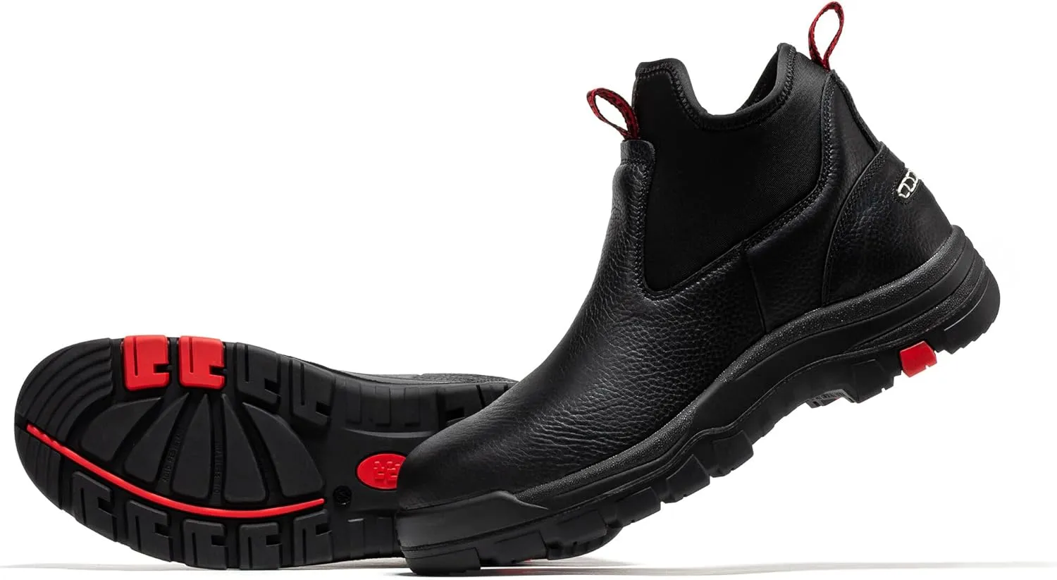 ROCKROOSTER Lanley Composite Toe 6" Black Waterproof Chelsea Work Boots for Men, ASTM Standard Safety Slip-On Boots CP323