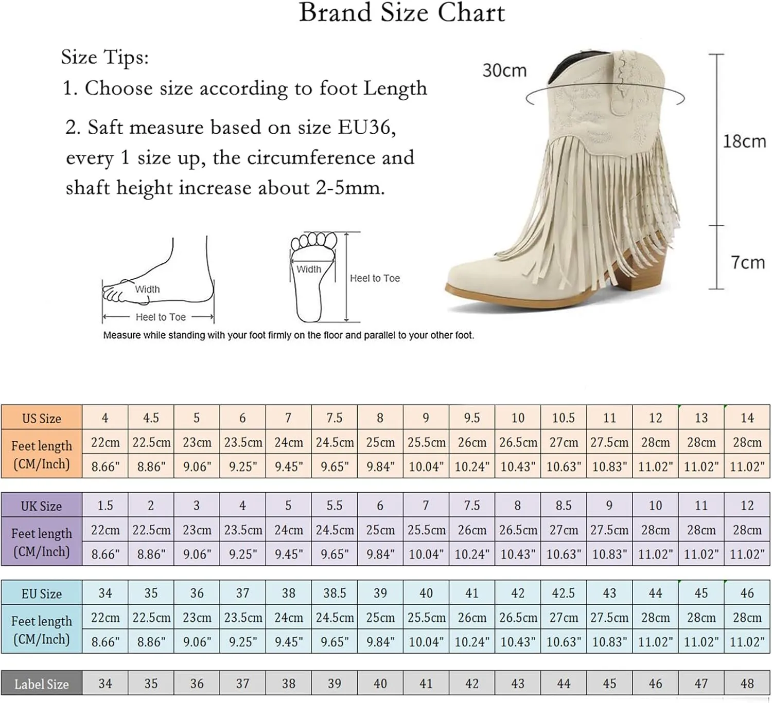 Roimaash Fashion Cowgirl Boots Ankle High Fringe Cowboy Boots Embroidery Pull On
