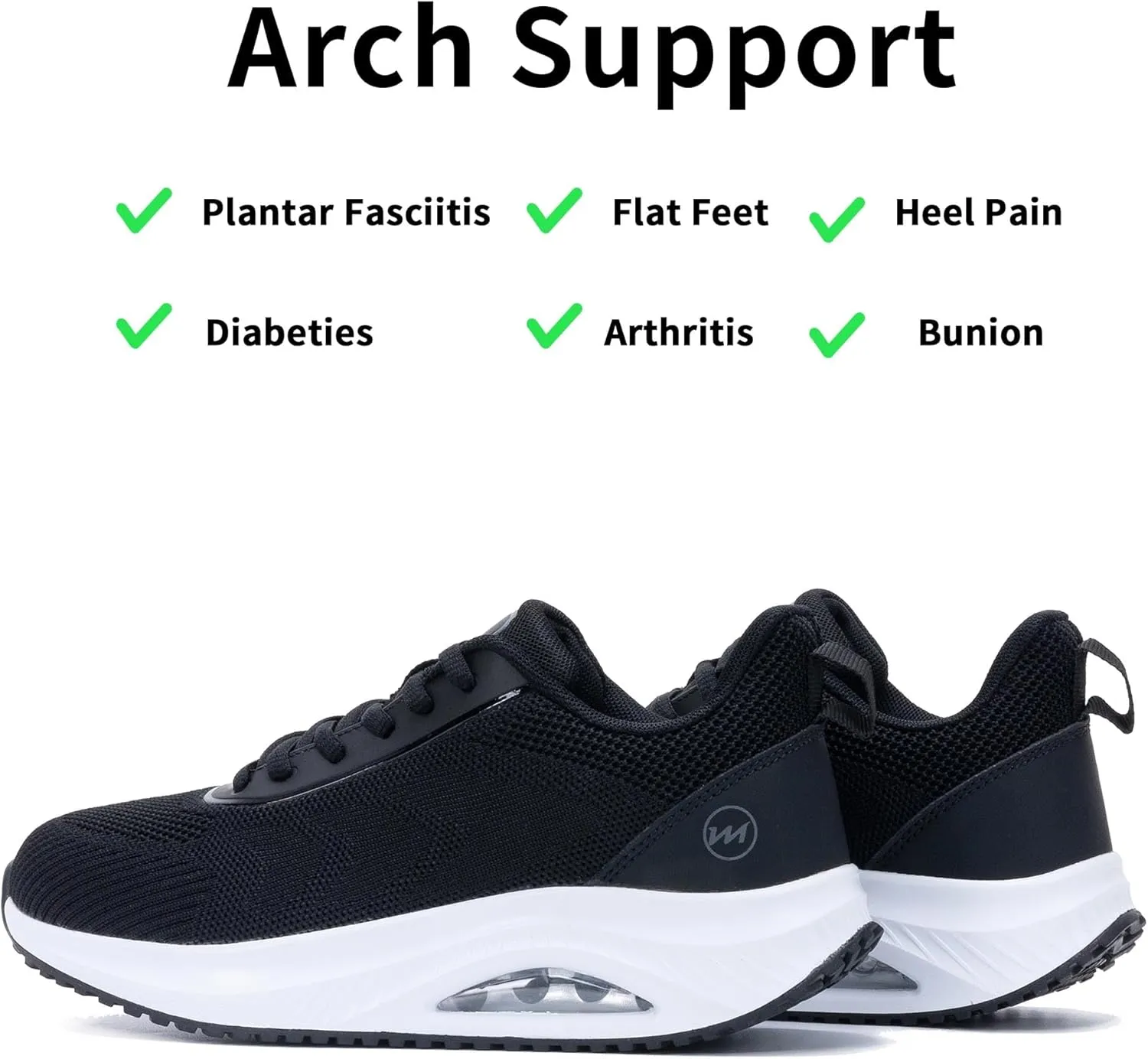 RomenSi Womens Arch Support Walking Shoes Orthotic Fashion Sneakers Tennis Shoes for Plantar Fasciitis Pain Relief US 5.5-11