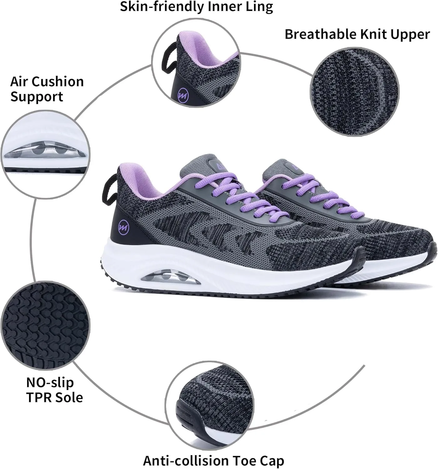 RomenSi Womens Arch Support Walking Shoes Orthotic Fashion Sneakers Tennis Shoes for Plantar Fasciitis Pain Relief US 5.5-11