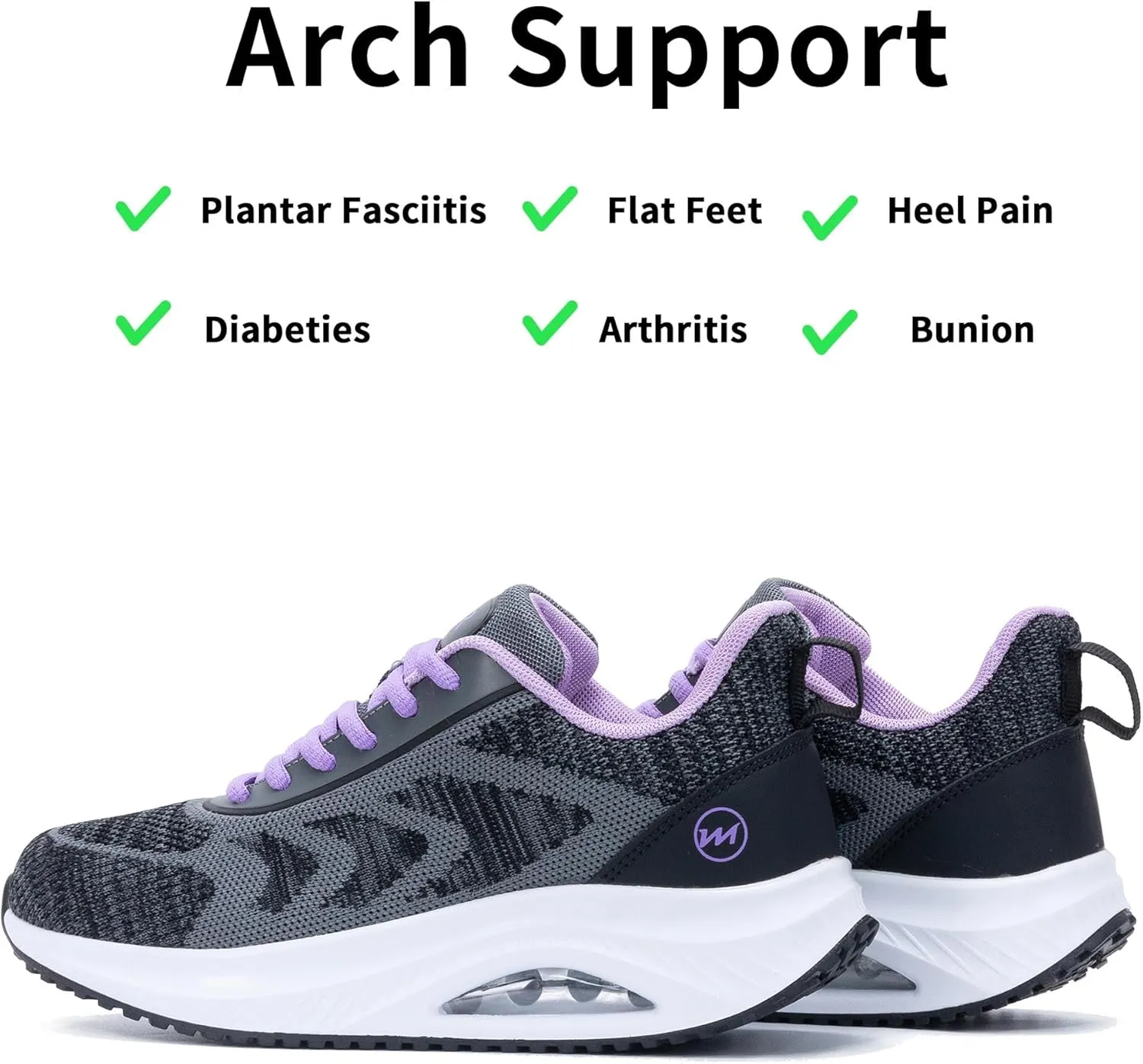 RomenSi Womens Arch Support Walking Shoes Orthotic Fashion Sneakers Tennis Shoes for Plantar Fasciitis Pain Relief US 5.5-11