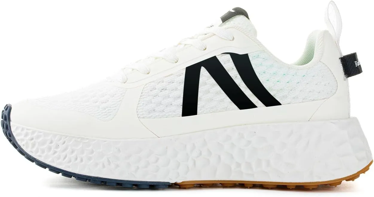 Rosella Carlie White Sneakers for Women - Women's Fashion Sneakers with Honeycomb EVA Midsole - Lightweight Stylish Patchwork Casual Platform Lace Up Tennis Gym Workout Walking Runing Shoes