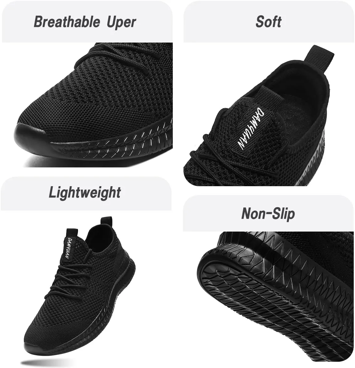 Running Shoes for Men Casual Slip On Tennis Walking Gym Workout Shoes Lightweight Breathable Non Slip Hiking Sport Athletic Fashion Sneakers