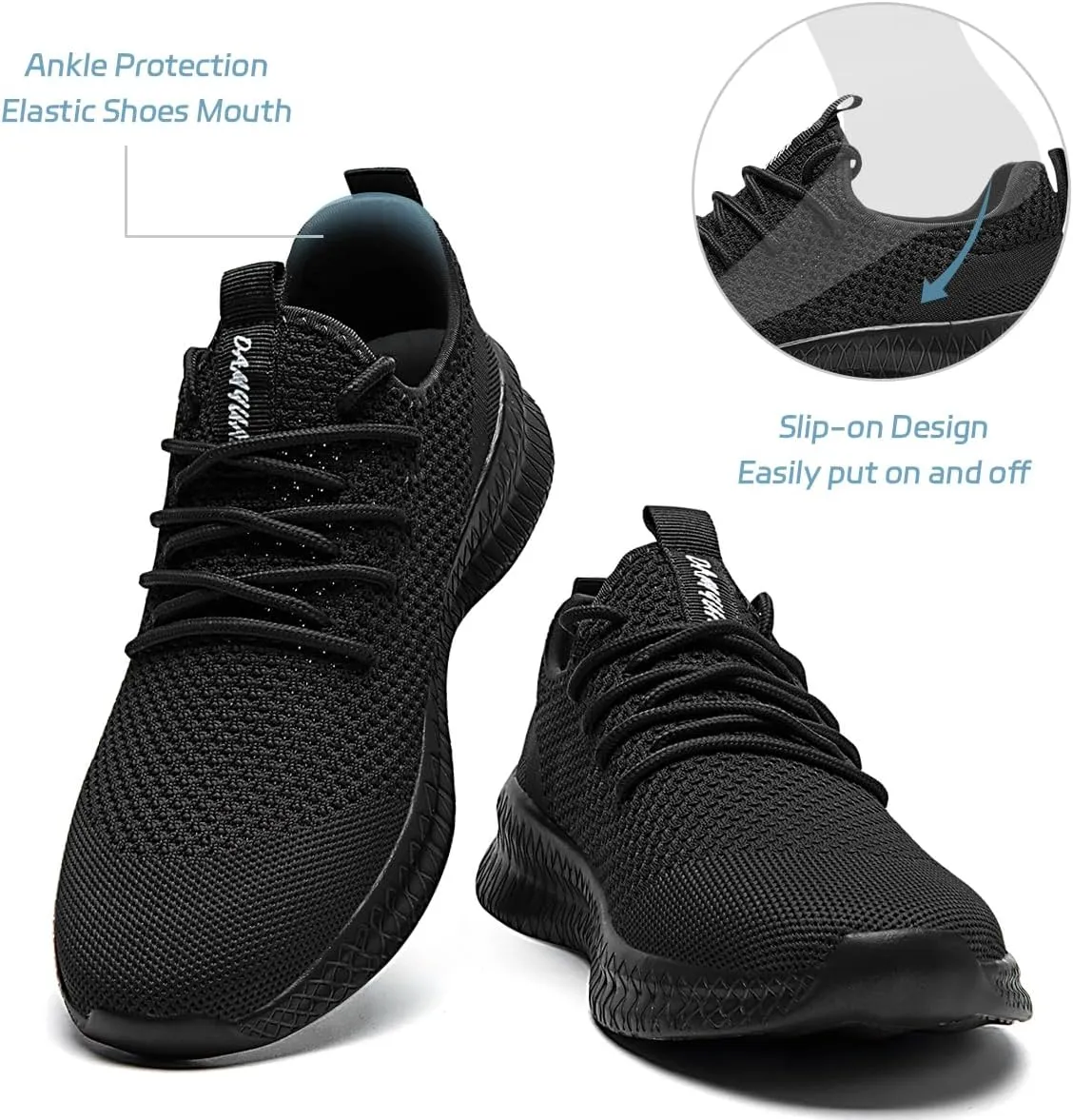 Running Shoes for Men Casual Slip On Tennis Walking Gym Workout Shoes Lightweight Breathable Non Slip Hiking Sport Athletic Fashion Sneakers