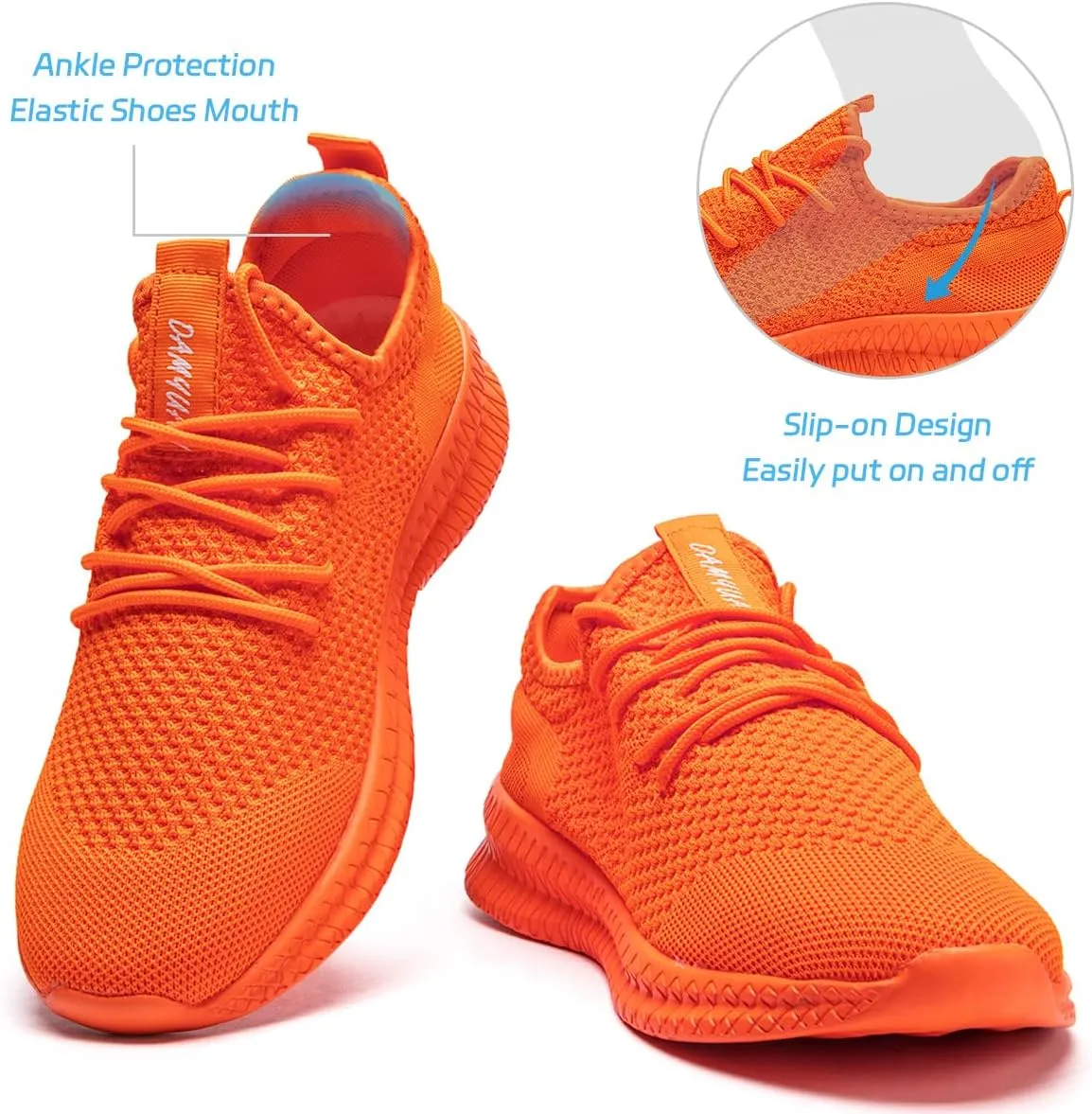 Running Shoes for Men Casual Slip On Tennis Walking Gym Workout Shoes Lightweight Breathable Non Slip Hiking Sport Athletic Fashion Sneakers