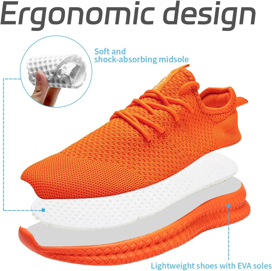 Running Shoes for Men Casual Slip On Tennis Walking Gym Workout Shoes Lightweight Breathable Non Slip Hiking Sport Athletic Fashion Sneakers