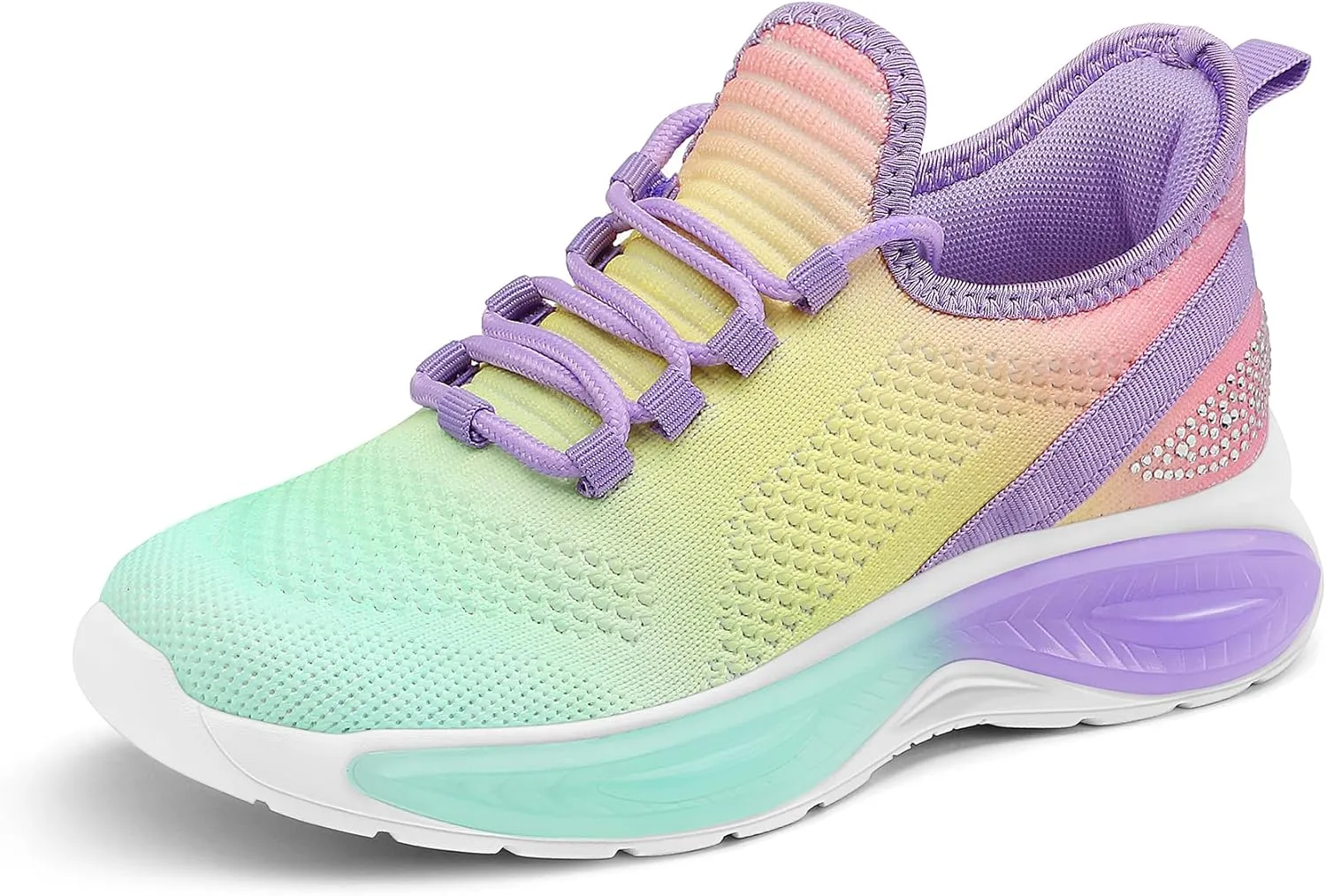 RUNSIDE Girls Lightweight Sneakers Kids Lace-up Tennis Running Shoes, Breathable Walking Shoes for Toddler/Little Kid/Big Kid