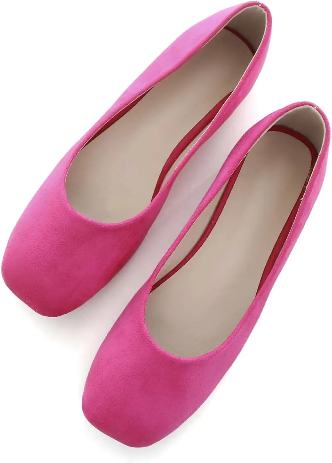 SAILING LU Flats for Women Comfortable Solid Color Soft Flats Square Toe Ballet Casual Work Shoes Dressy Slip-ons Loafers