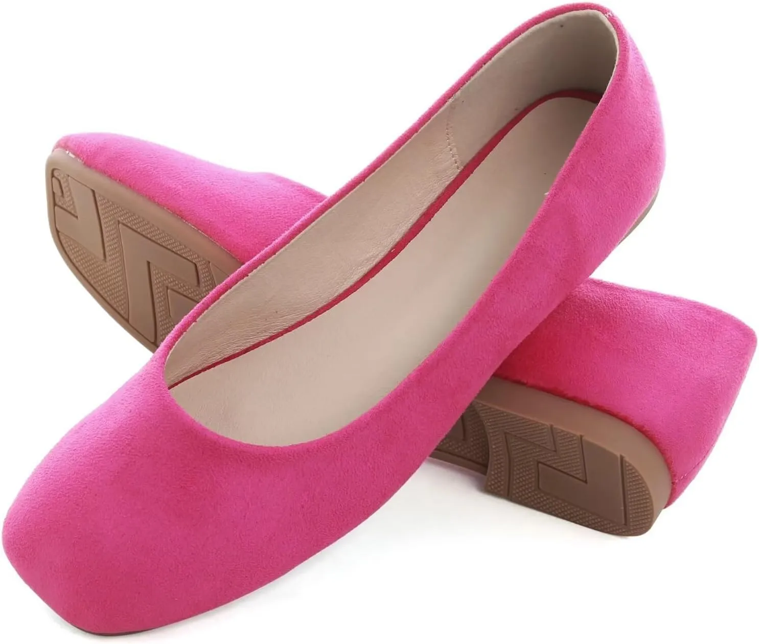 SAILING LU Flats for Women Comfortable Solid Color Soft Flats Square Toe Ballet Casual Work Shoes Dressy Slip-ons Loafers