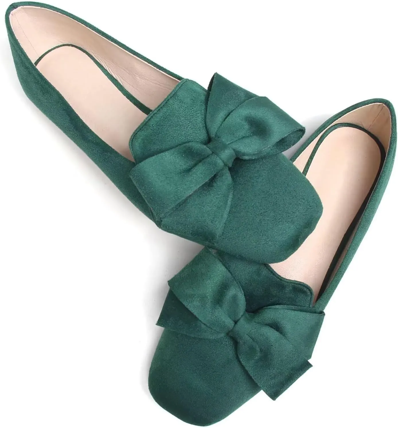 SAILING LU Womens Bowknot Pointed Toe Shoes Comfortable Ballet Flats Slip on Loafers Dressy Flats for Party