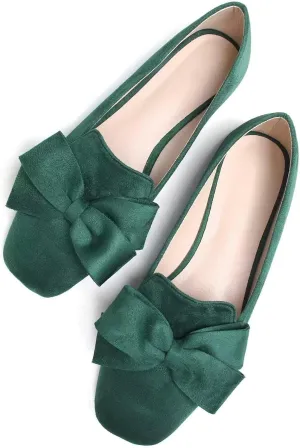SAILING LU Womens Bowknot Pointed Toe Shoes Comfortable Ballet Flats Slip on Loafers Dressy Flats for Party