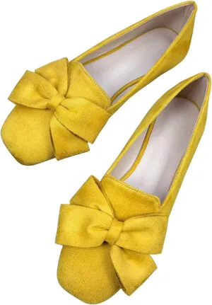 SAILING LU Womens Bowknot Pointed Toe Shoes Comfortable Ballet Flats Slip on Loafers Dressy Flats for Party
