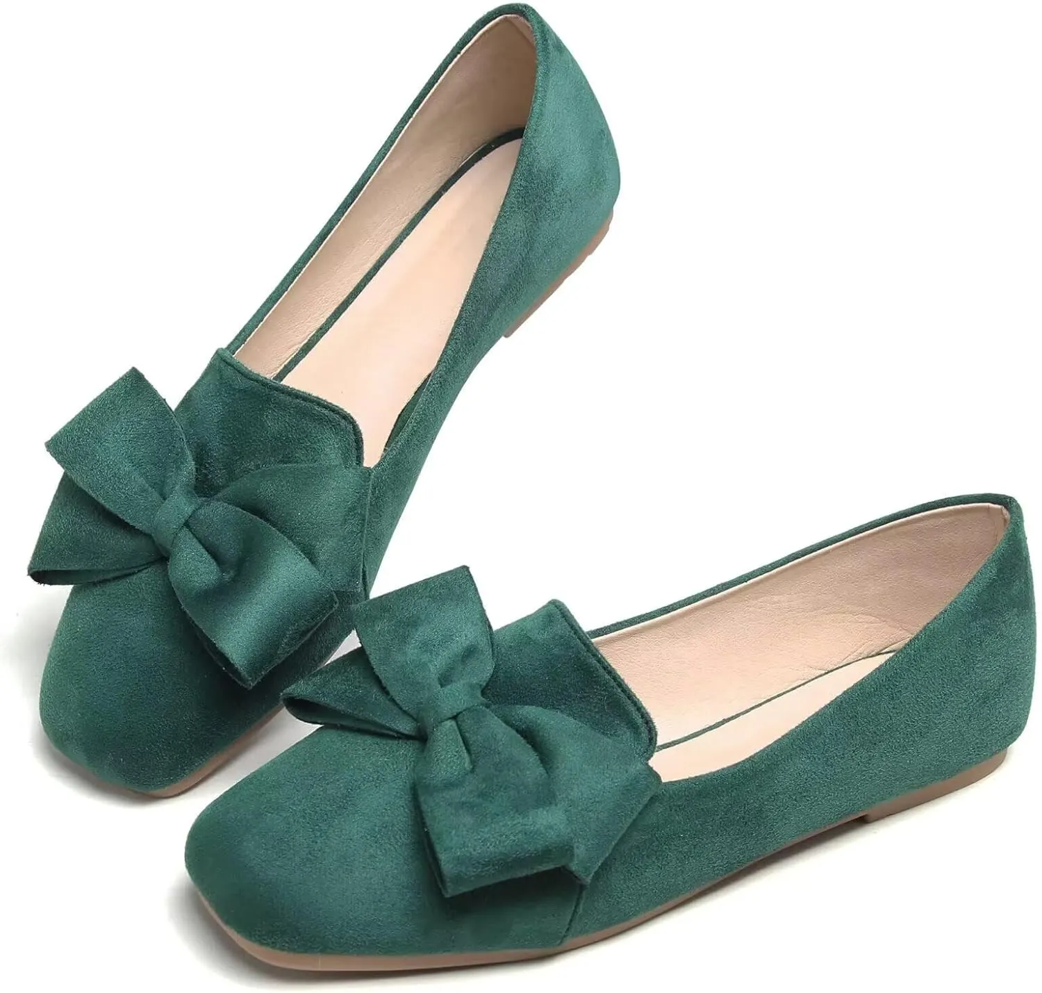 SAILING LU Womens Bowknot Pointed Toe Shoes Comfortable Ballet Flats Slip on Loafers Dressy Flats for Party