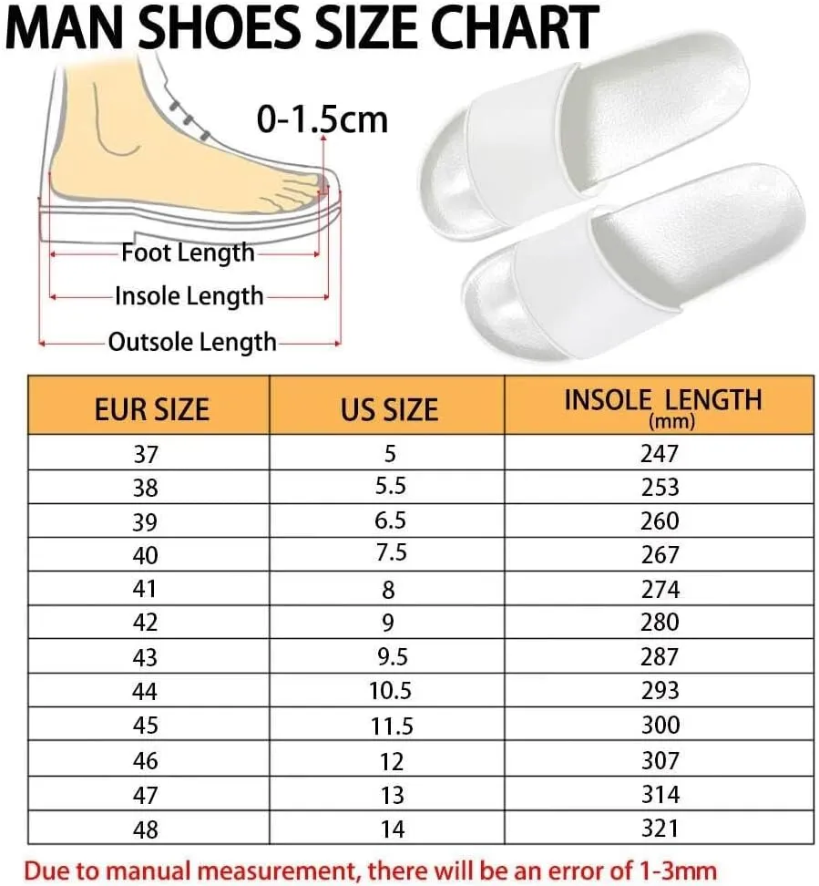 Sandals Slides for Men Cool Summer Slippers Casual Beach Slides Non Slip Bathroom Slippers