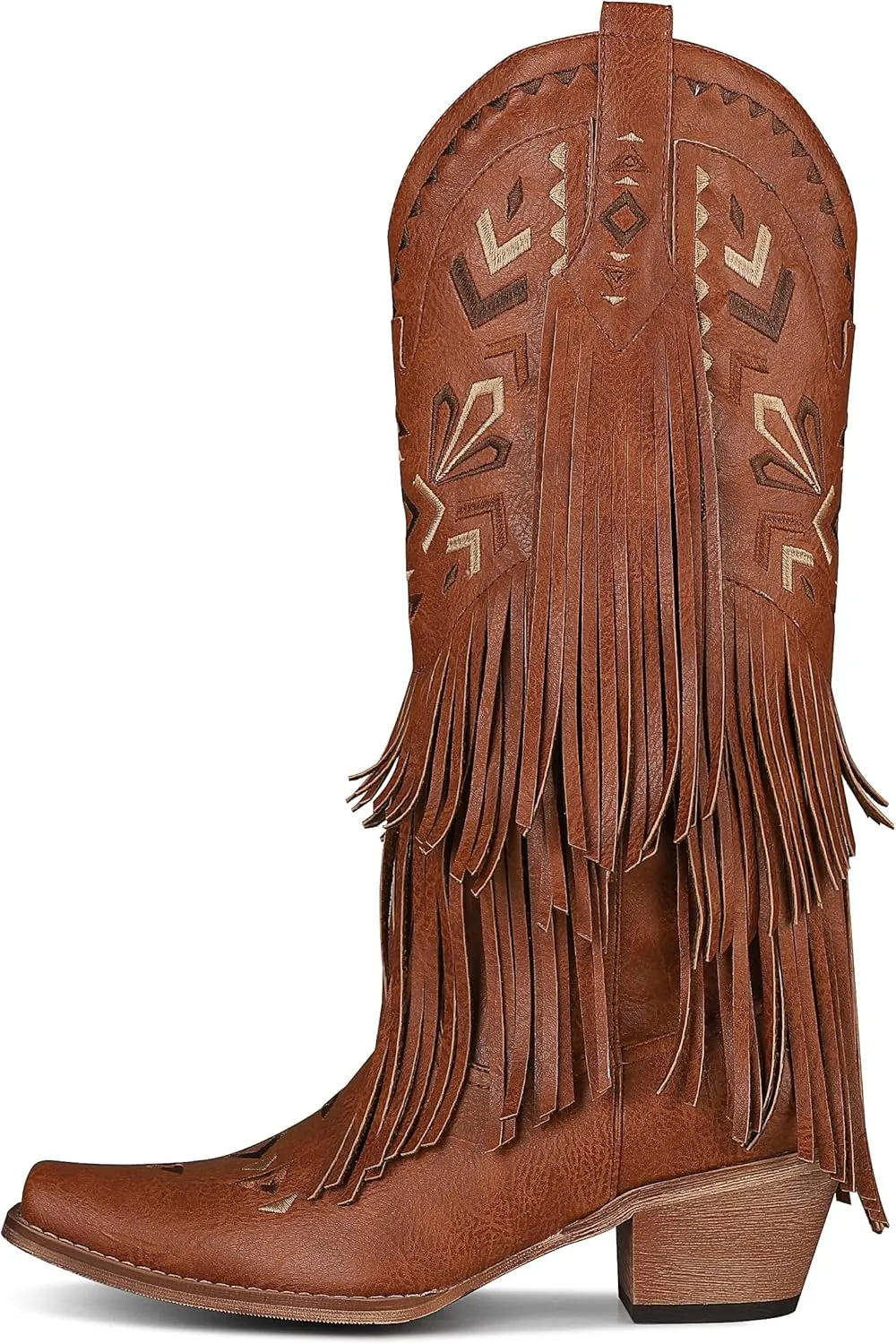 SaraIris Women's Cowgirl Boots Knee High Fringe Boots