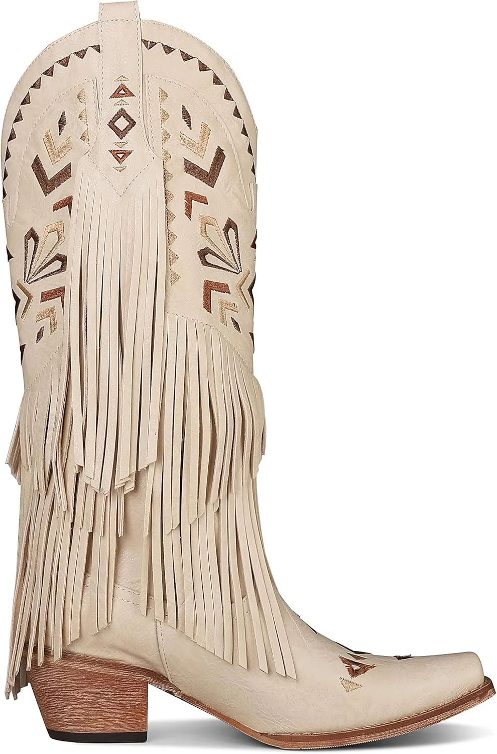 SaraIris Women's Cowgirl Boots Knee High Fringe Boots