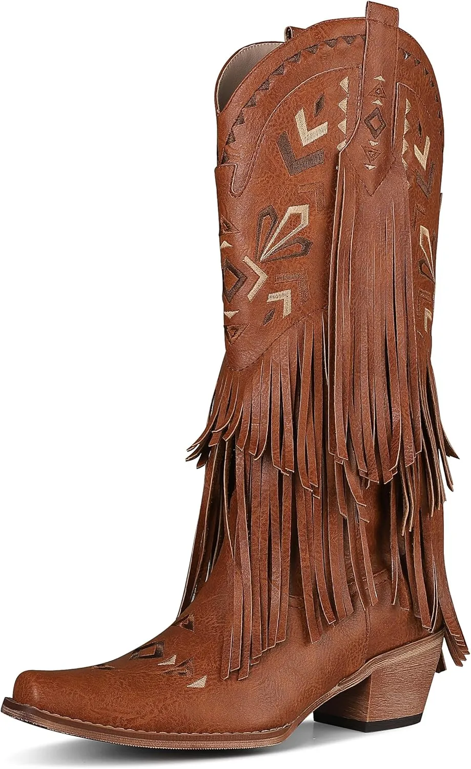 SaraIris Women's Cowgirl Boots Knee High Fringe Boots