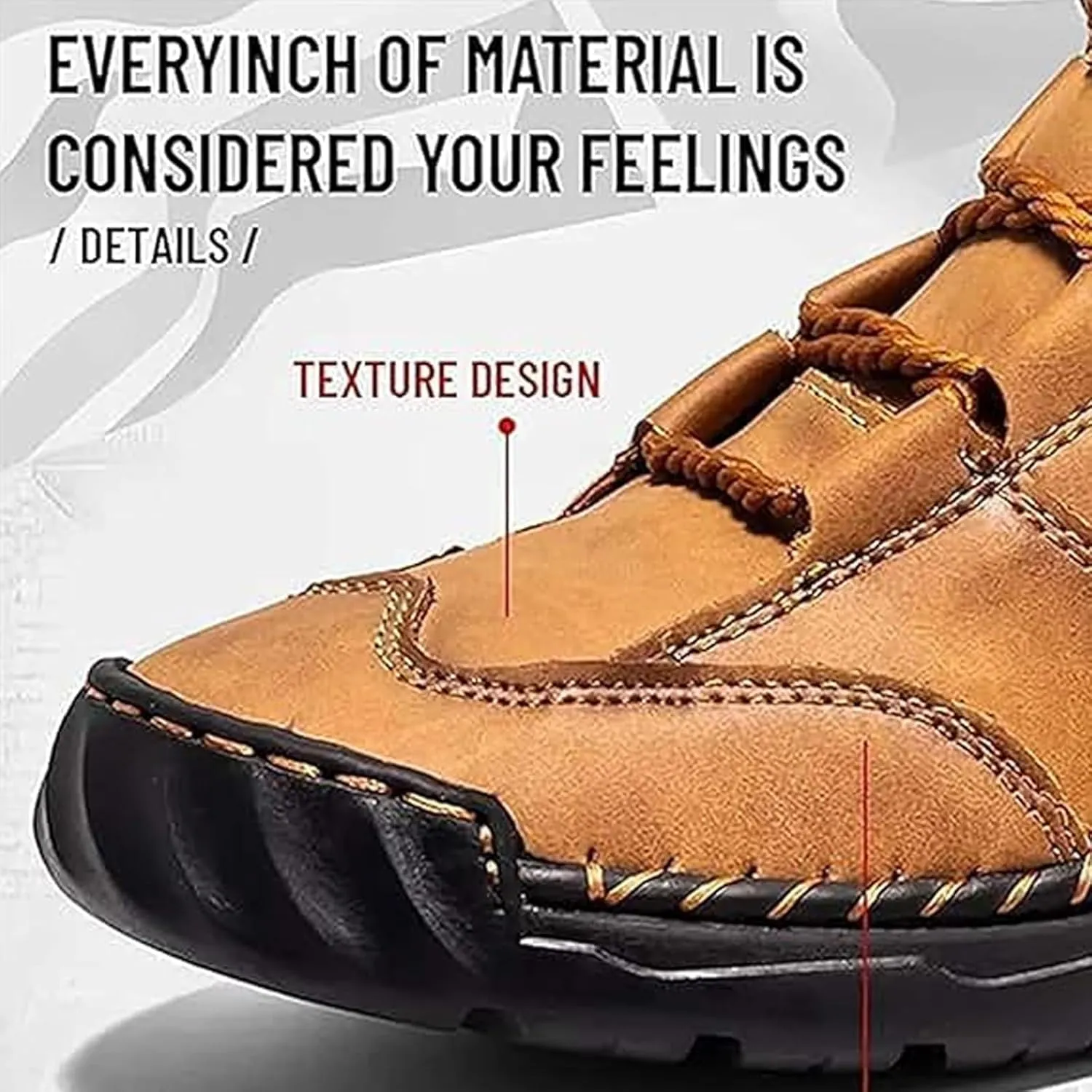 Saw Behind Boots, Sawbehind Leather Boots Mens, Wide Men's Comfortable Handmade Leather Boot, Waterproof Non-Slip Arch Support Sneakers