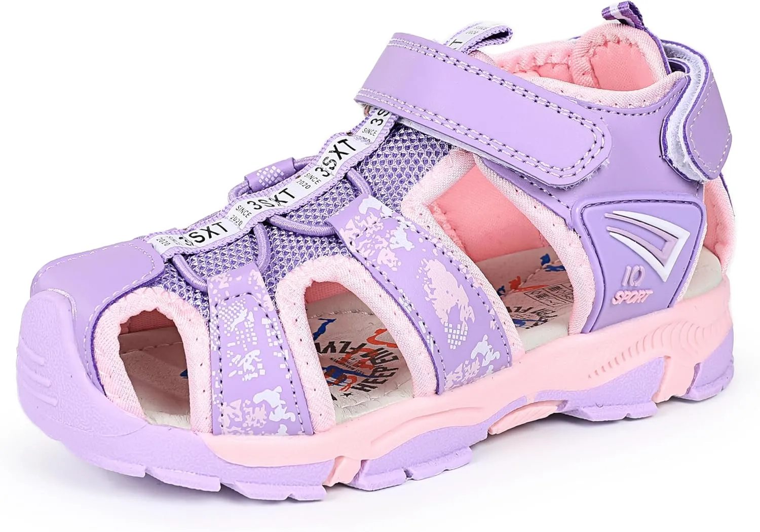 seannel Kids Athletic Sandals Boys and Girls Outdoor Hiking Sports Closed-Toe Sandal Pool Beach Shoes Summer Water shoes