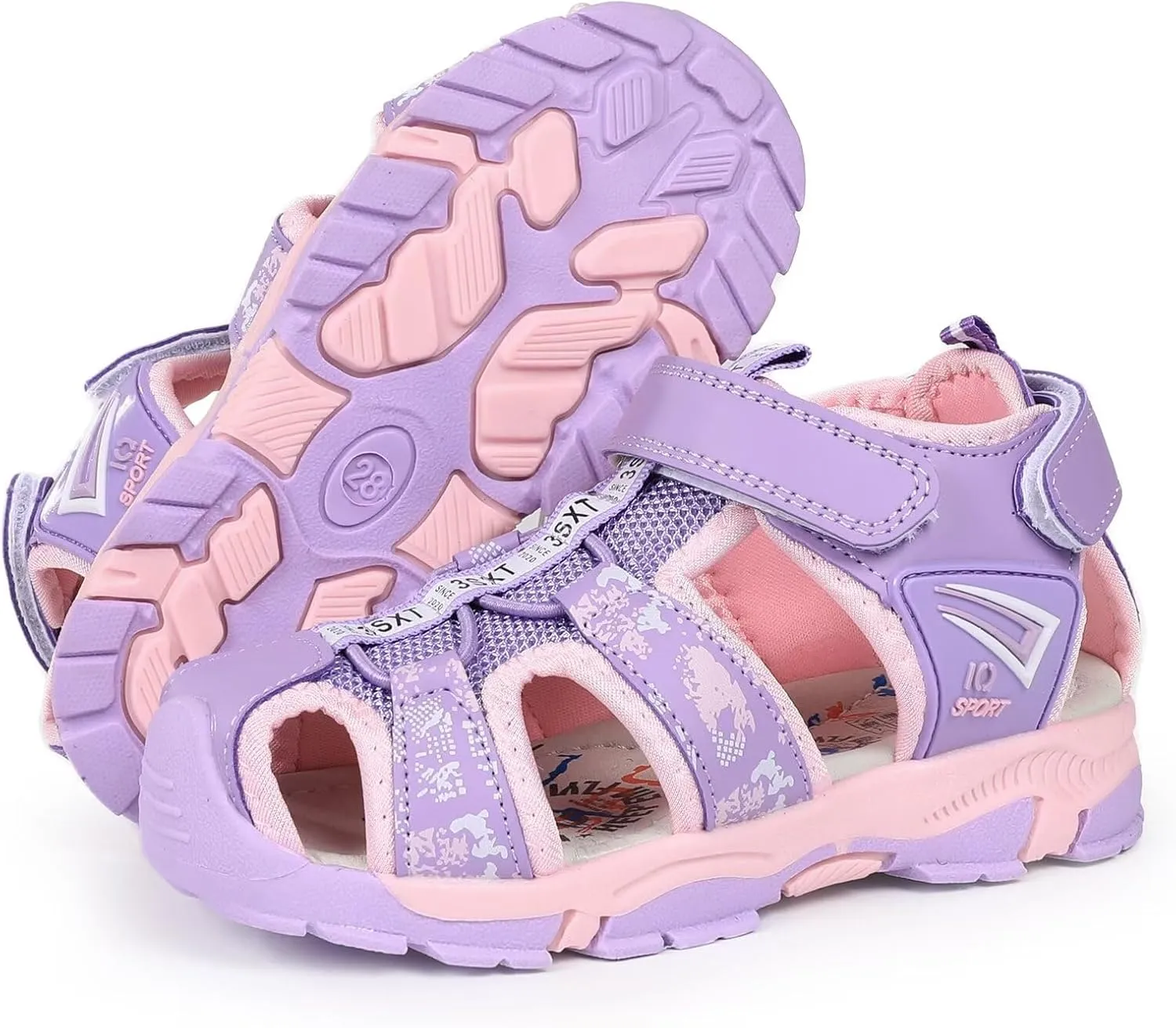 seannel Kids Athletic Sandals Boys and Girls Outdoor Hiking Sports Closed-Toe Sandal Pool Beach Shoes Summer Water shoes