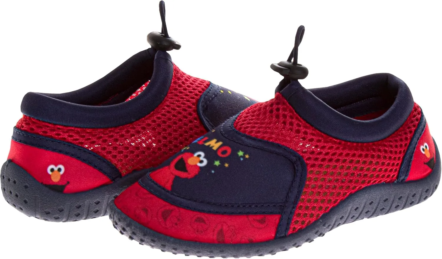 Sesame Street Water Shoes for Kids - Sandals Waterproof Bungee Drawstring Closure Quickdry Slipon Aqua Socks (Sizes: 3-4 Infant / 5-10 Toddler / 11-12 Little Kid)