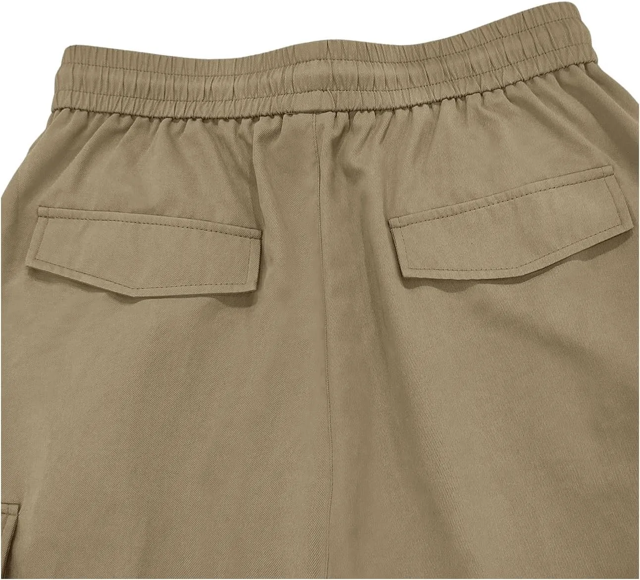 SHENHE Men's Elastic Waist Drawstring Loose Outdoor Hiking Streetwear Cargo Pants