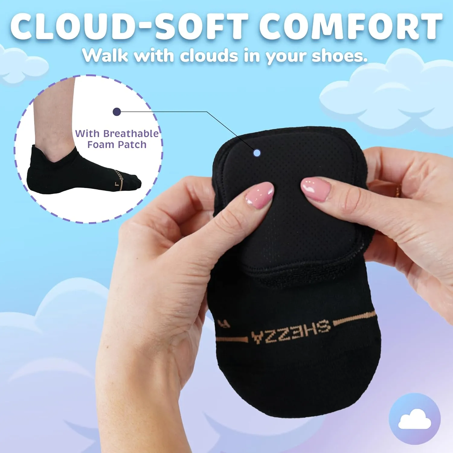 SHEZZA Anti-Blister Cushion Heel Padded Ankle Sock-Breathable,Comfortable-seen on TikTok