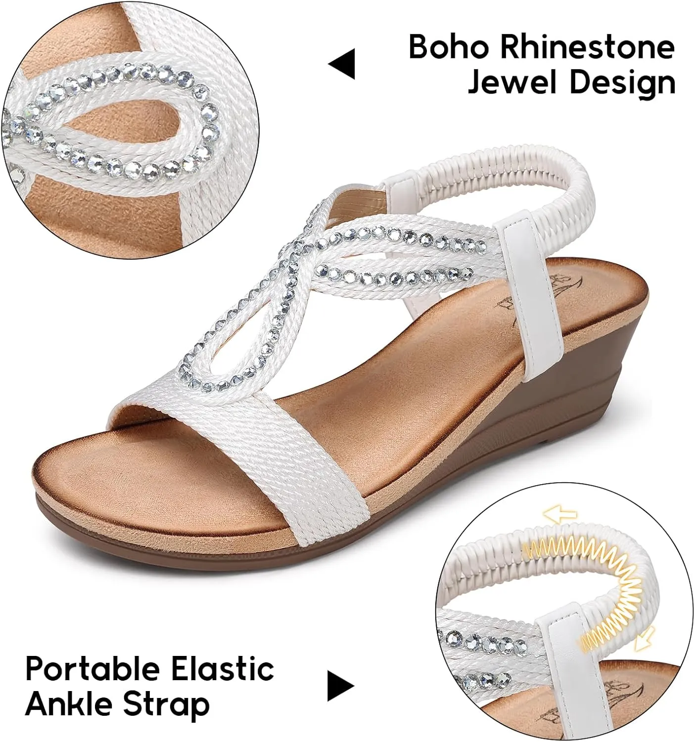 SHIBEVER Wedge Sandals for Women Dressy: Summer Low Wedges Comfortable Open Toe Sandals