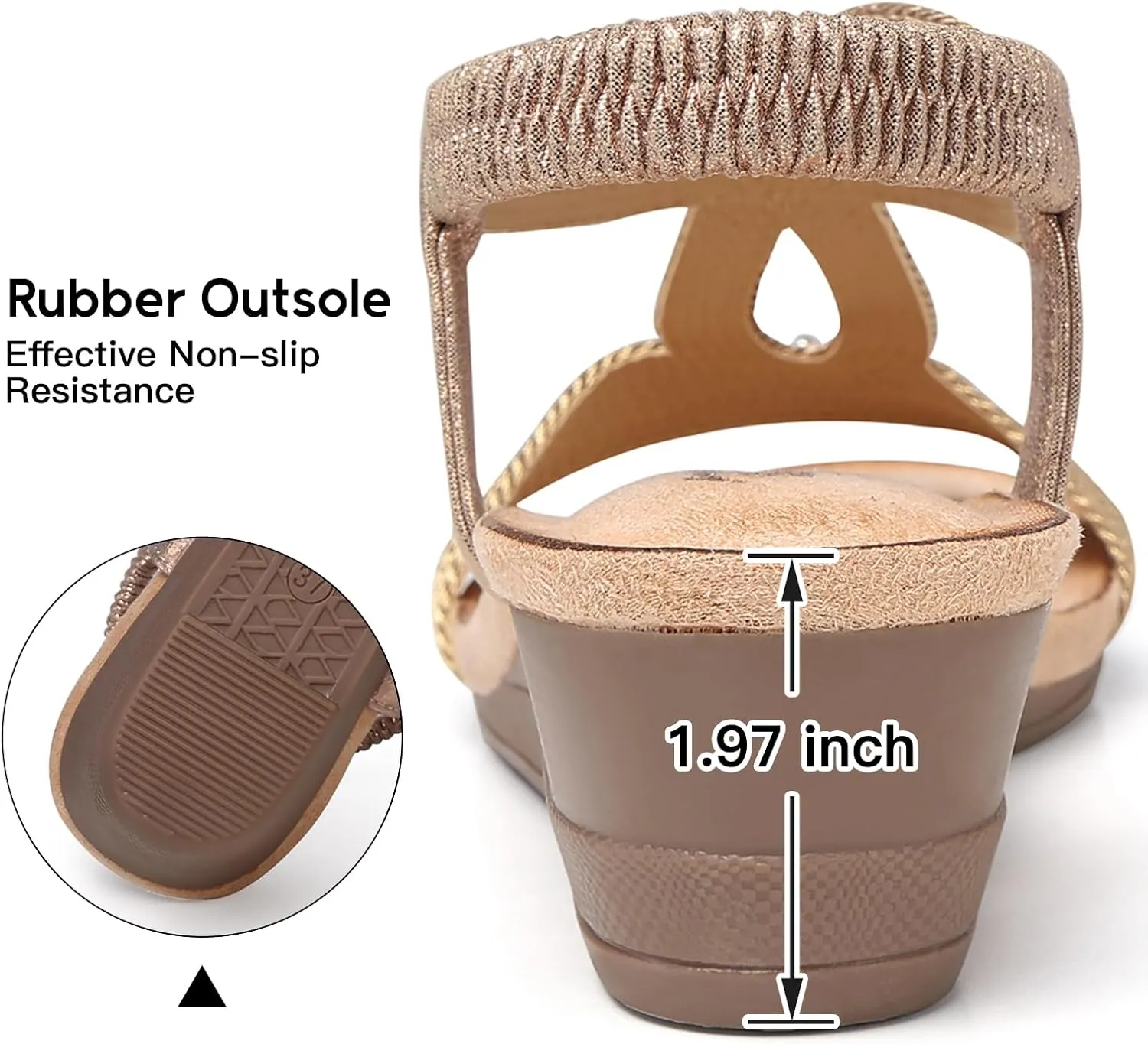 SHIBEVER Wedge Sandals for Women Dressy: Summer Low Wedges Comfortable Open Toe Sandals