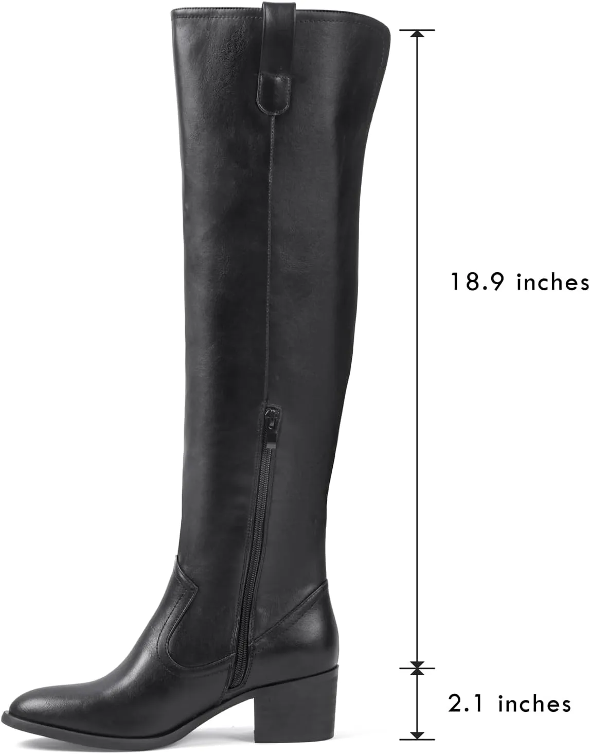 Shoe'N Tale Women's Over The Knee Thigh High Chunky Heel Pointed Toe Faux Suede Side Zipper Fall Weather Winter Boots