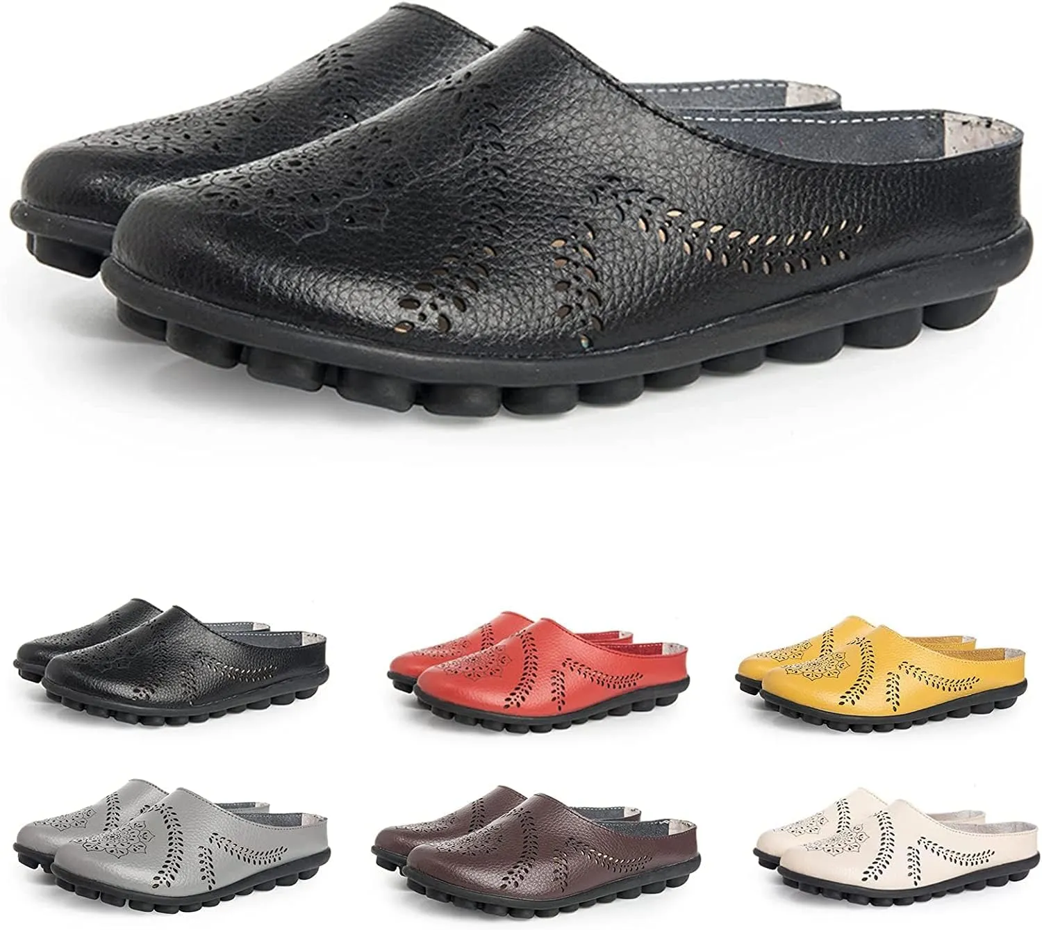 Shoes for Women - Casual All-Match Hollow Slippers, Women's Comfortable Mules Hollow Slippers, Sandals Flats Comfy Loafers for Women Slip-on Loafer