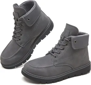 Shupua Women's Ankle Boots Black Lace Up Winter Hiking Work Waterproof Combat Booties