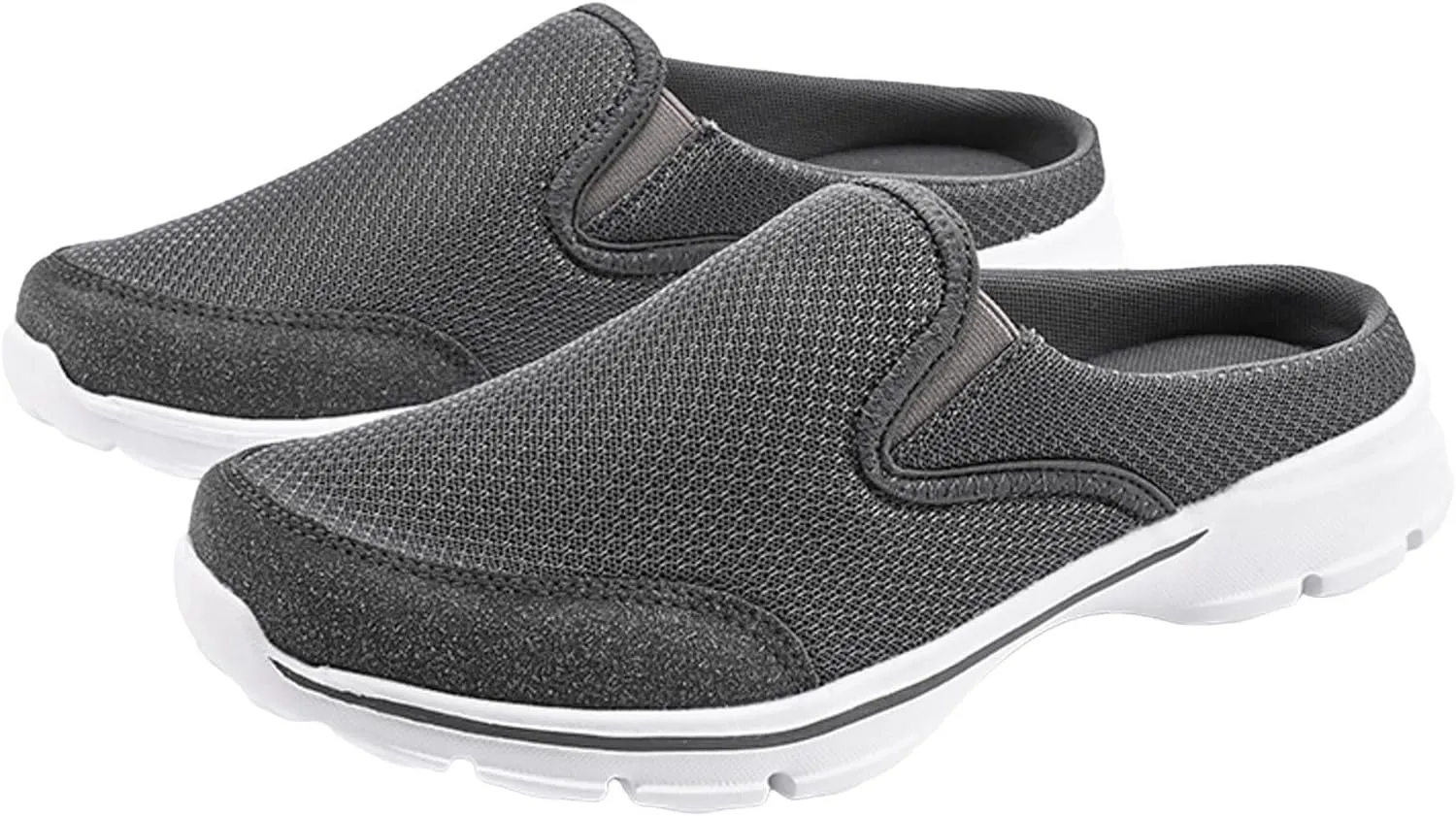 Slip on Mules & Clogs for Women Men Mesh Knit Open Back Walking Shoes Breathable Comfort Sneakers Orthopedic Slippers